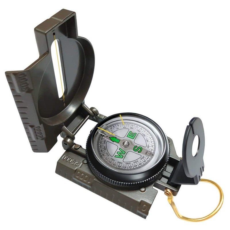 VANVENE Multifunctional Military Compass, Amy Green, Waterproof and Shakeproof, Compass for Outdoor, Camping, Hiking, Military Usage, Gifts - Image 1